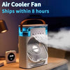 New 3 In 1 Portable Air Cooler Fan With Humidifier & 7-Color Led Night Light