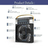 New 3 In 1 Portable Air Cooler Fan With Humidifier & 7-Color Led Night Light