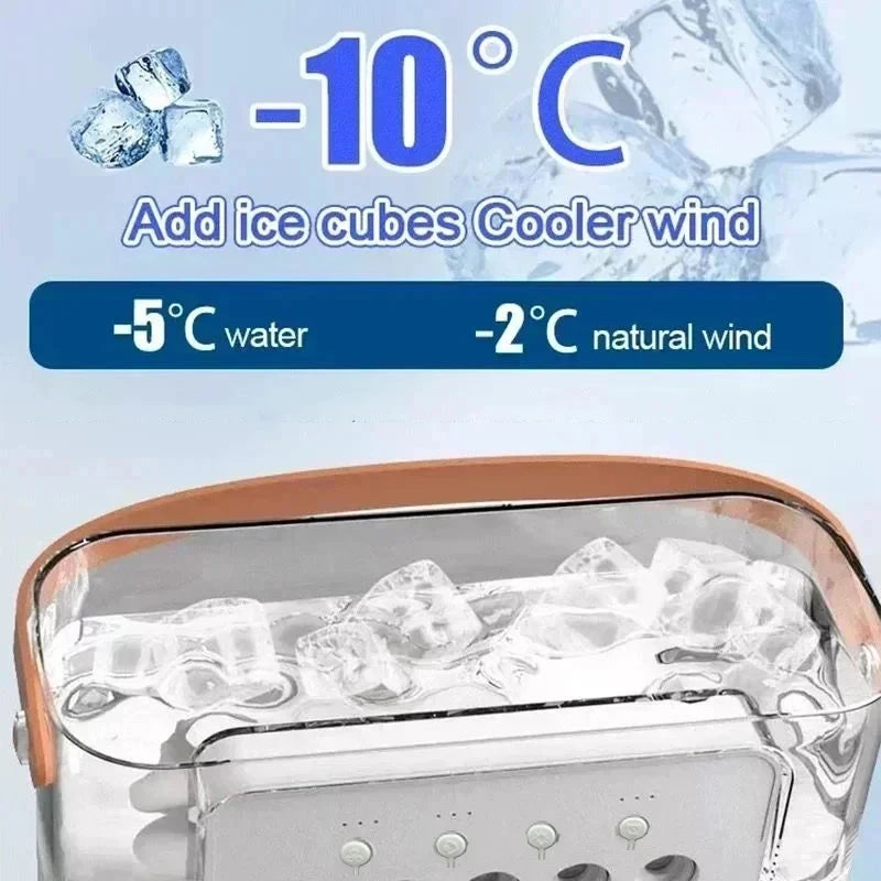 New 3 In 1 Portable Air Cooler Fan With Humidifier & 7-Color Led Night Light