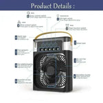 3 in 1 portable air cooler with fan, humidifier, and LED light