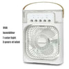 Compact 3 in 1 portable air cooler with fan humidifier and LED light