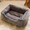 Bed for Cats plush soft rectangular pet bed in grey with raised sides and cushioned interior for comfort